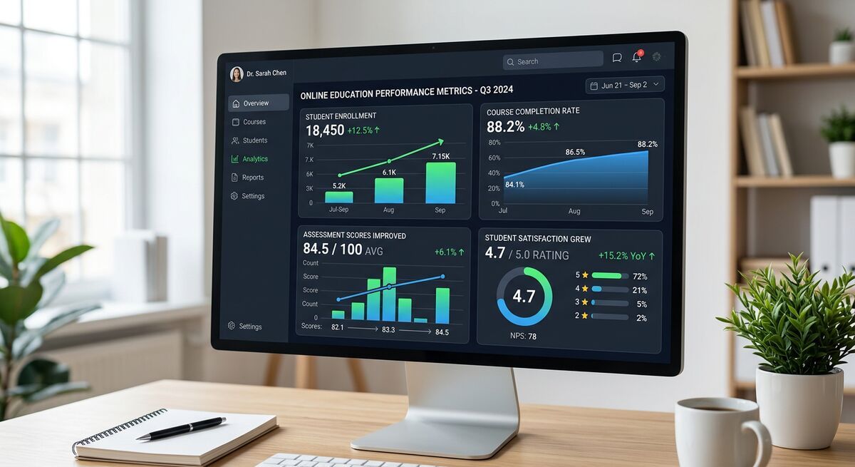 Dashboard showing education platform improvements with AI assessment and OpenClaw agent
