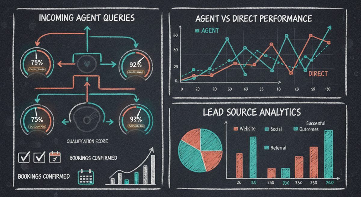 Agent funnel dashboard showing real-time activity