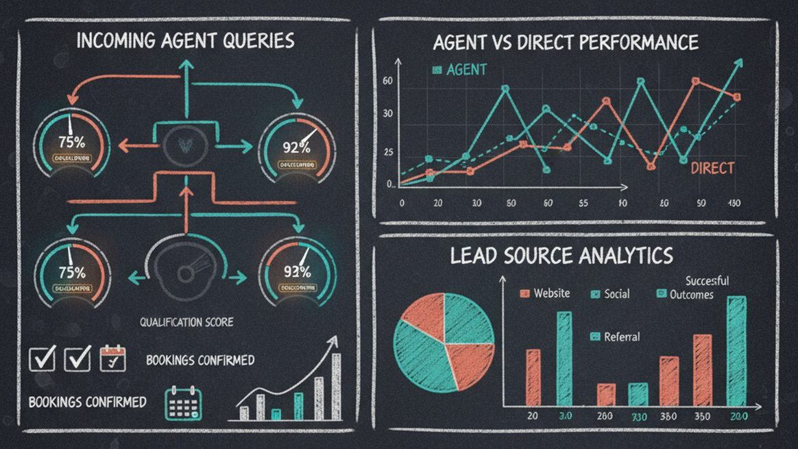 Agent funnel dashboard showing real-time activity