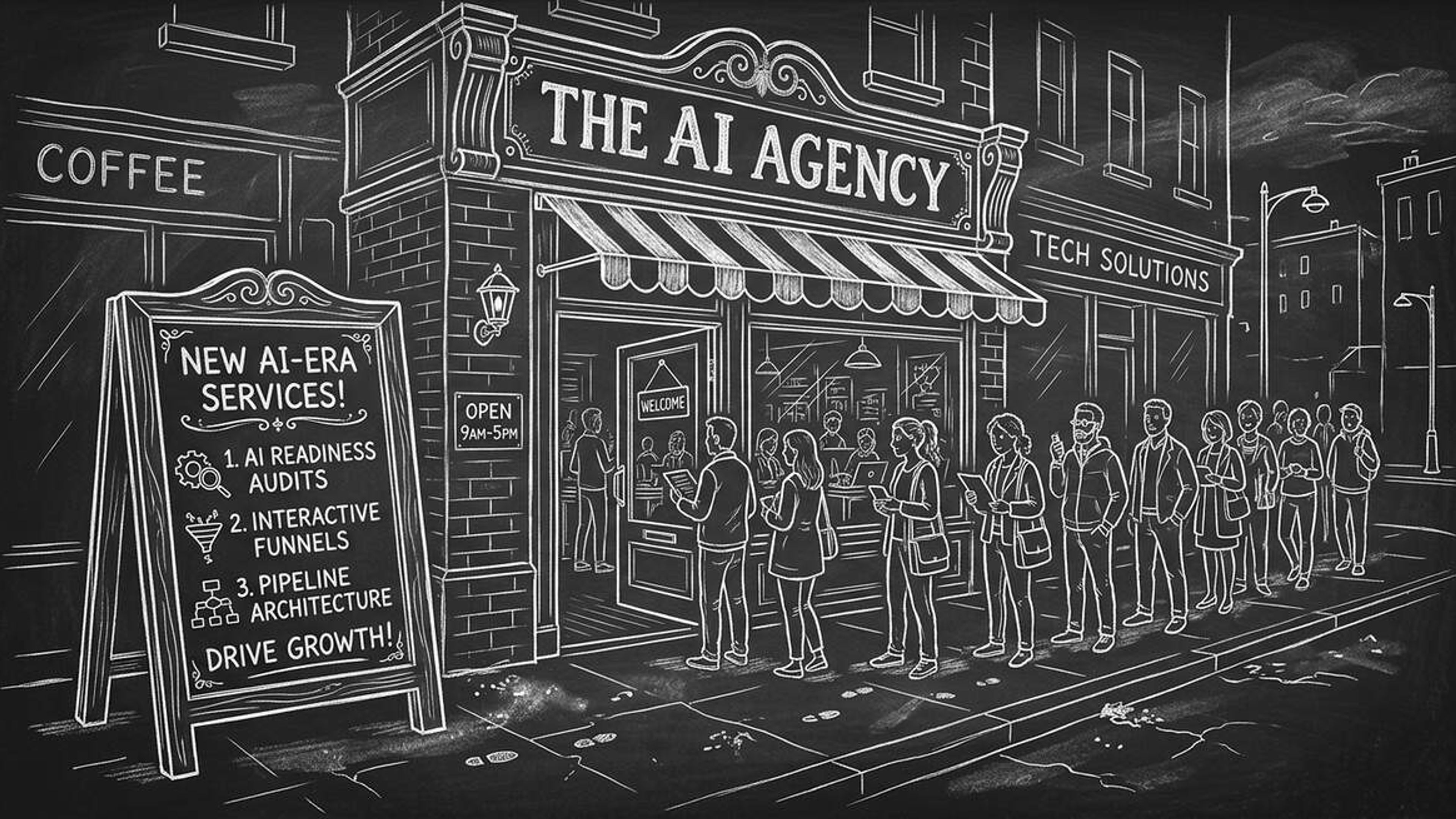 Agency storefront with new AI-era service offerings