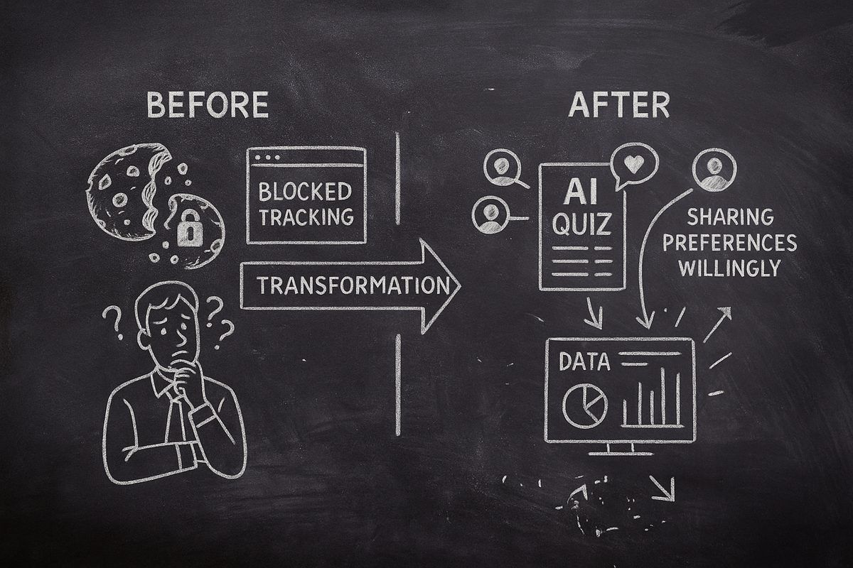 Before and after comparison: third-party cookie tracking versus zero-party data collection with interactive forms