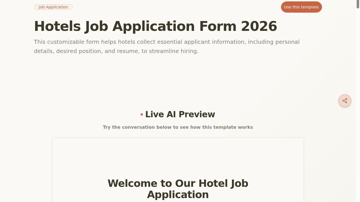 Dashform Industry-Specific Application Form template page screenshot