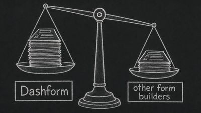 A balance scale weighing Dashform against other form builders