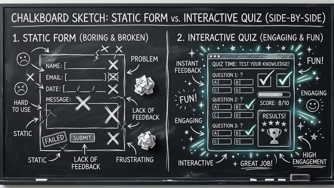 Static form vs interactive quiz comparison