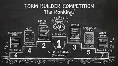 Seven AI form builder tools compared in a ranking with features and pricing
