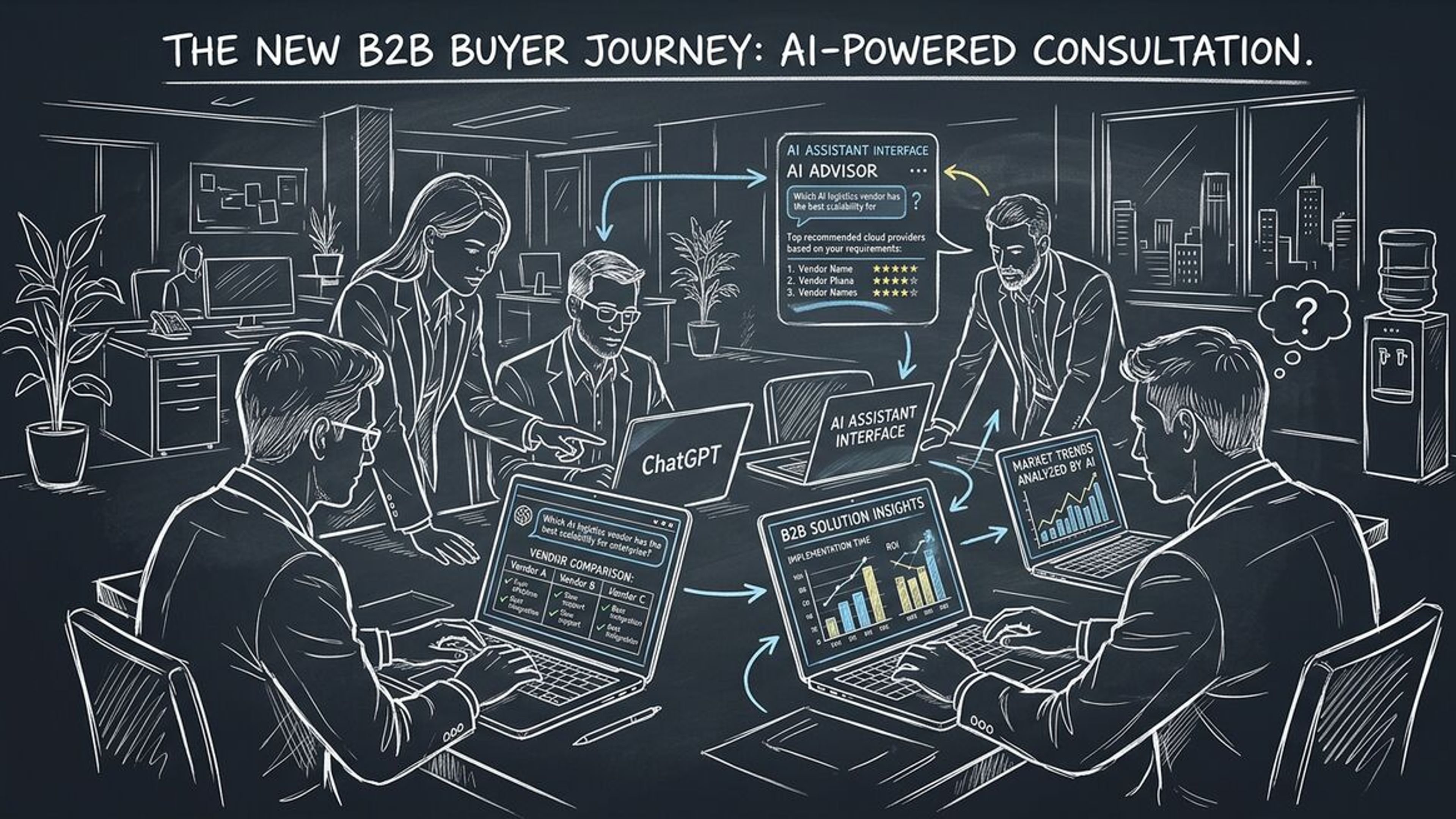 B2B buyers using AI assistants to research and compare vendors