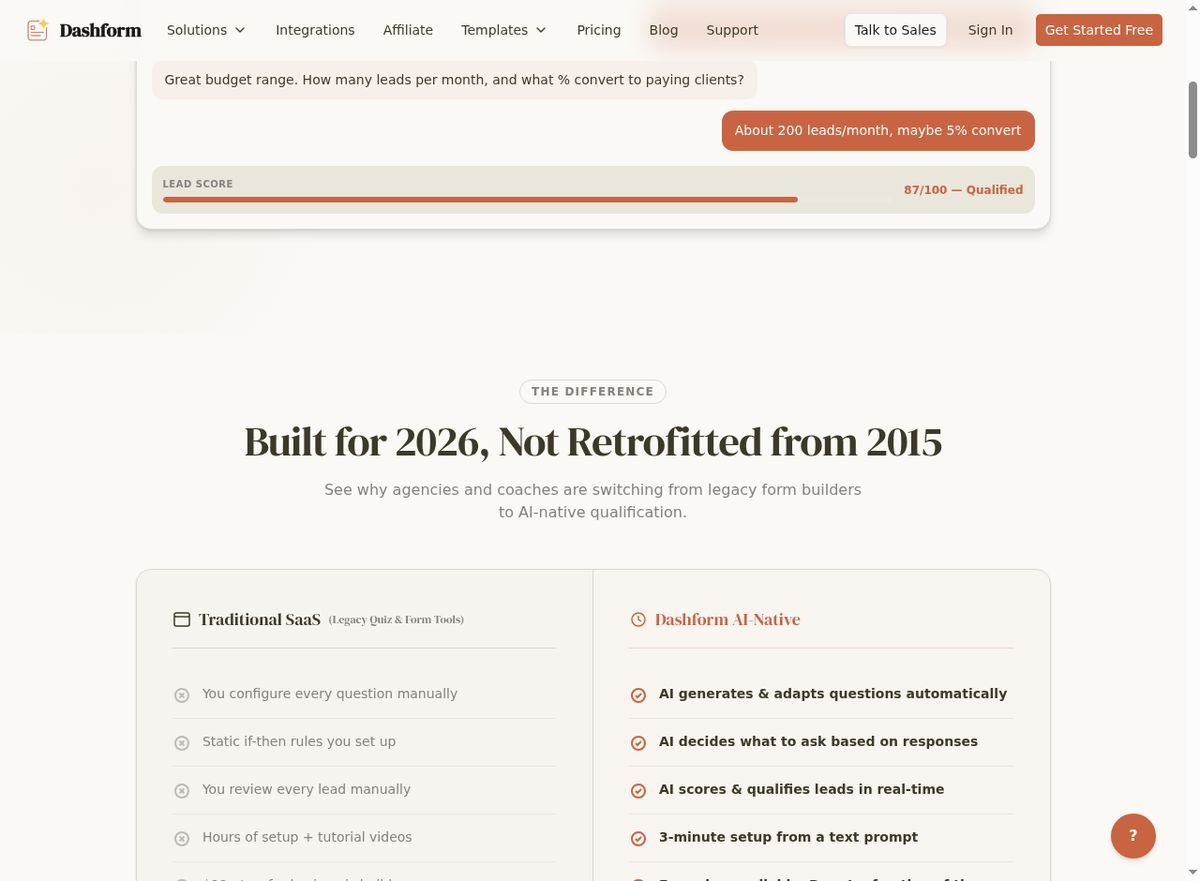 Dashform features and capabilities for AI-powered business automation