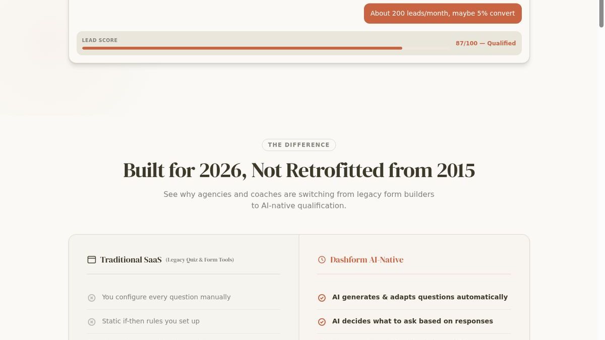 Dashform features and capabilities for AI-powered business automation