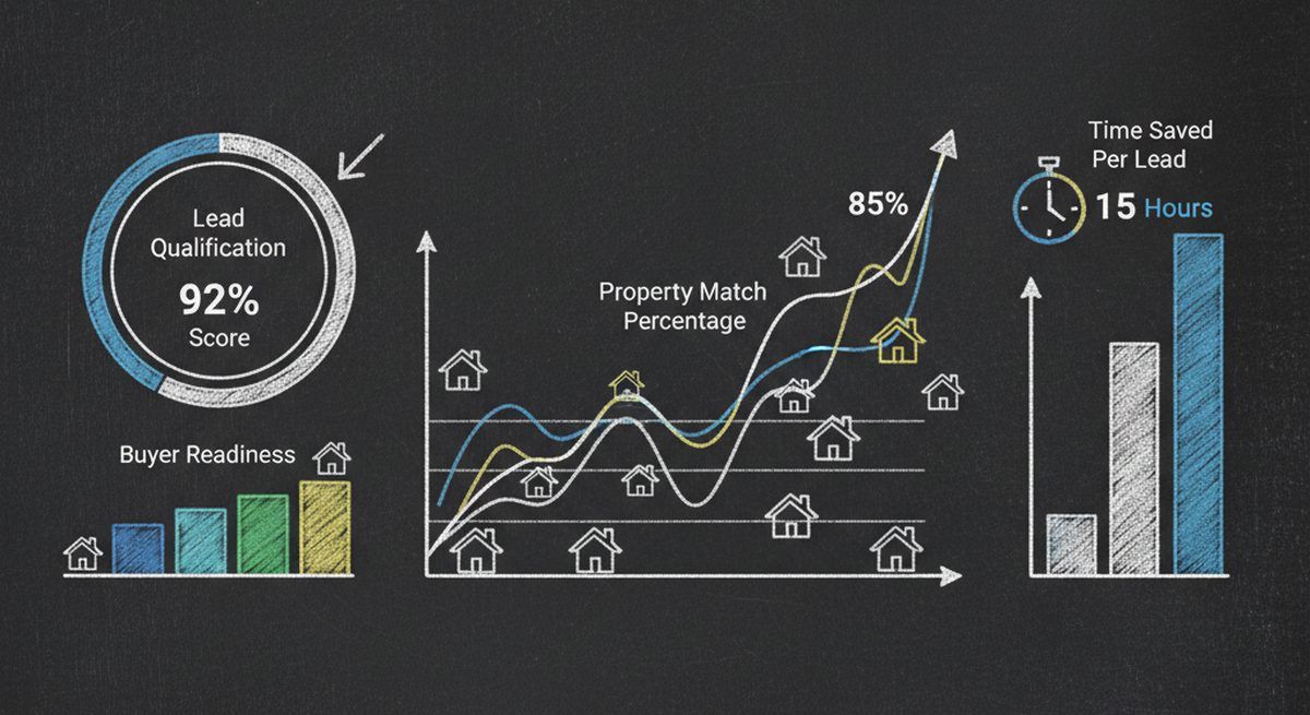 Real estate dashboard with AI lead qualification analytics