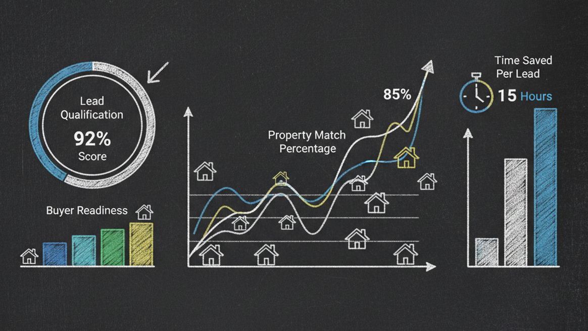 Real estate dashboard with AI lead qualification analytics