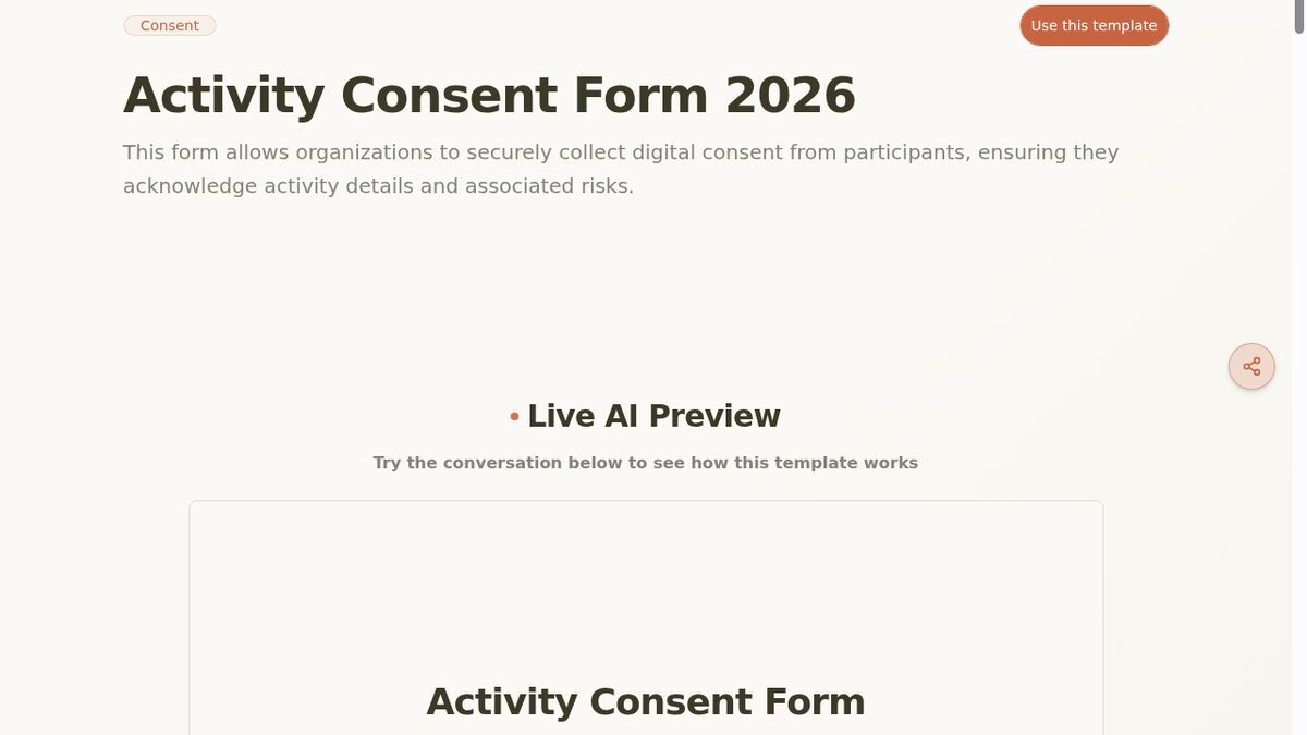 Dashform Engagement Letter Form template page screenshot