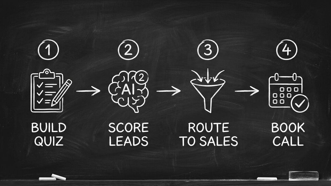 Four-step agency playbook: Build Quiz, Score Leads, Route to Sales, Book Call