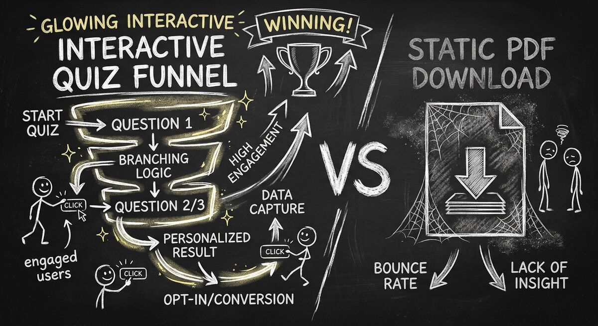 Quiz funnel vs PDF lead magnet comparison for B2B lead qualification