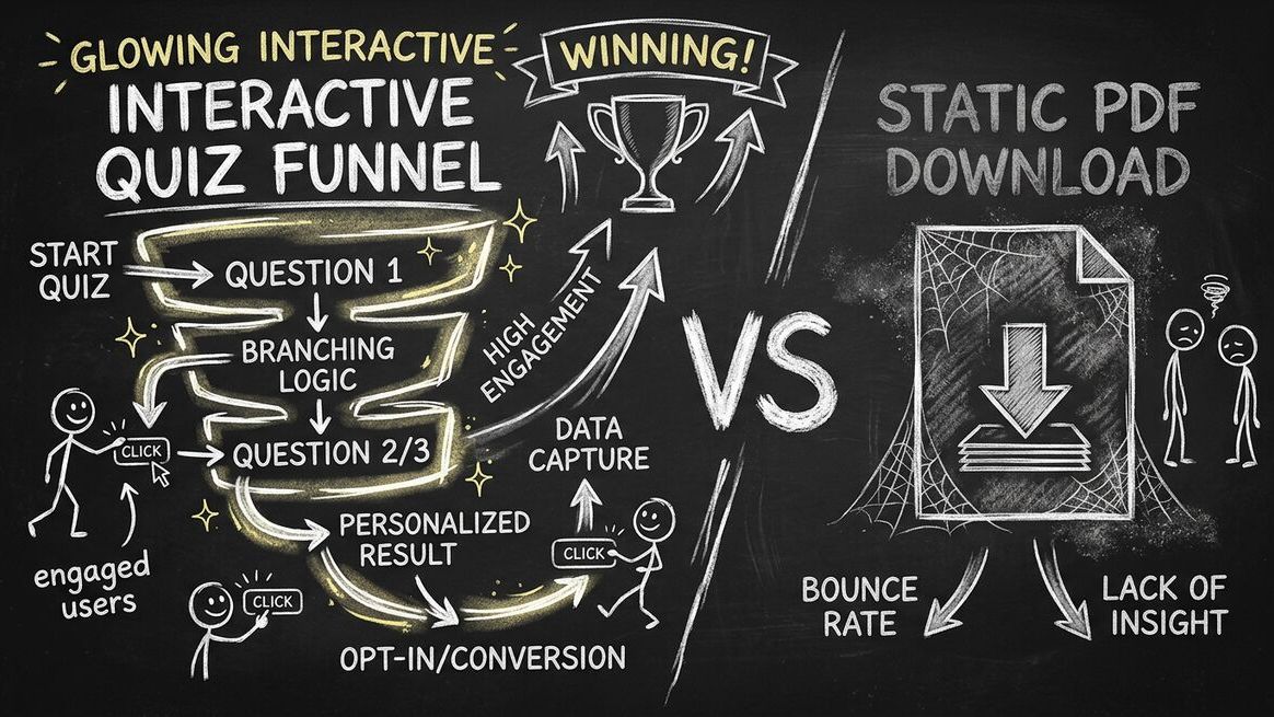Quiz funnel vs PDF lead magnet comparison for B2B lead qualification
