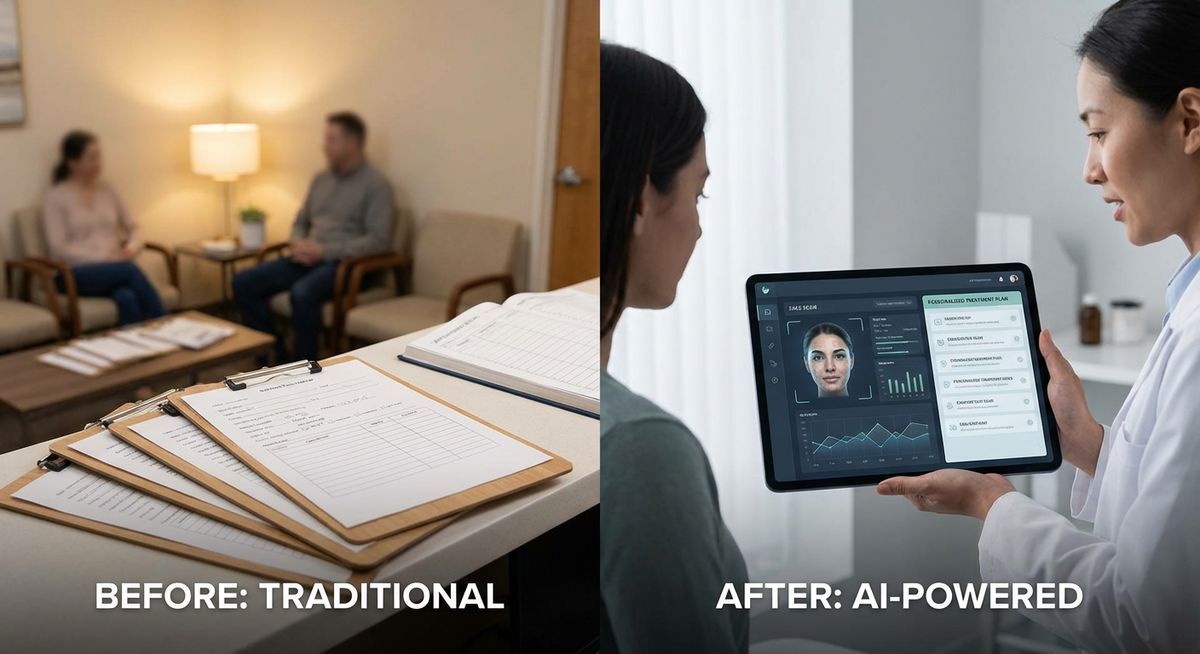 AI-powered med spa consultation vs traditional paper-based intake