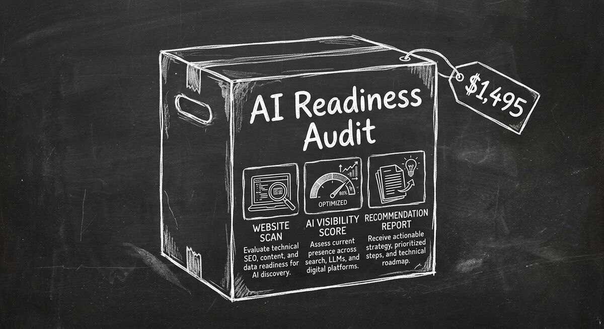 AI Readiness Audit productized service package with website scan, AI visibility score, and recommendation report