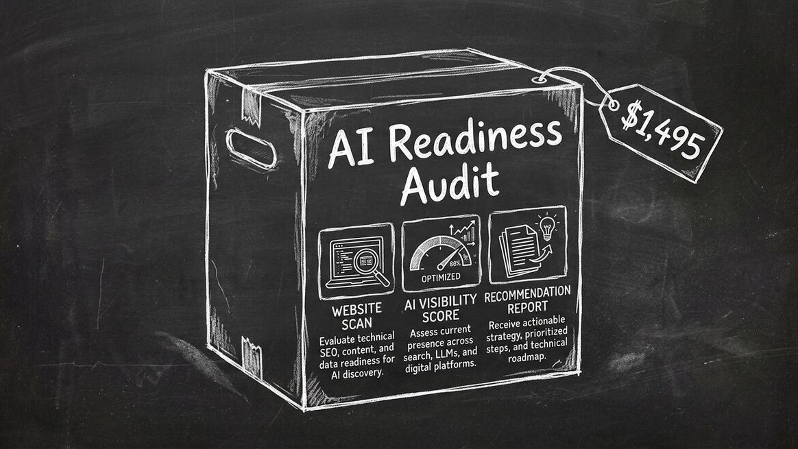 AI Readiness Audit productized service package with website scan, AI visibility score, and recommendation report
