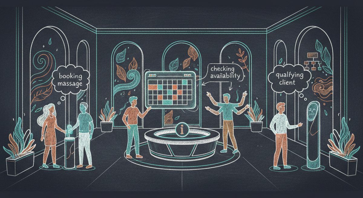 Wellness center with AI agent interactions