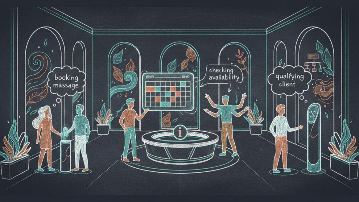 Wellness center with AI agent interactions