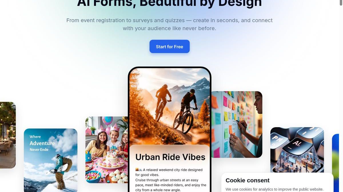 FormHug AI form builder homepage