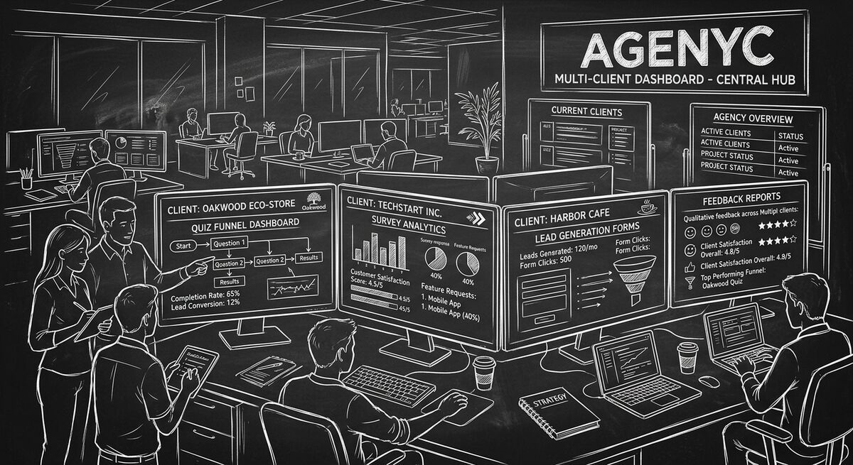 AI tools for marketing agencies showing multi-client form management