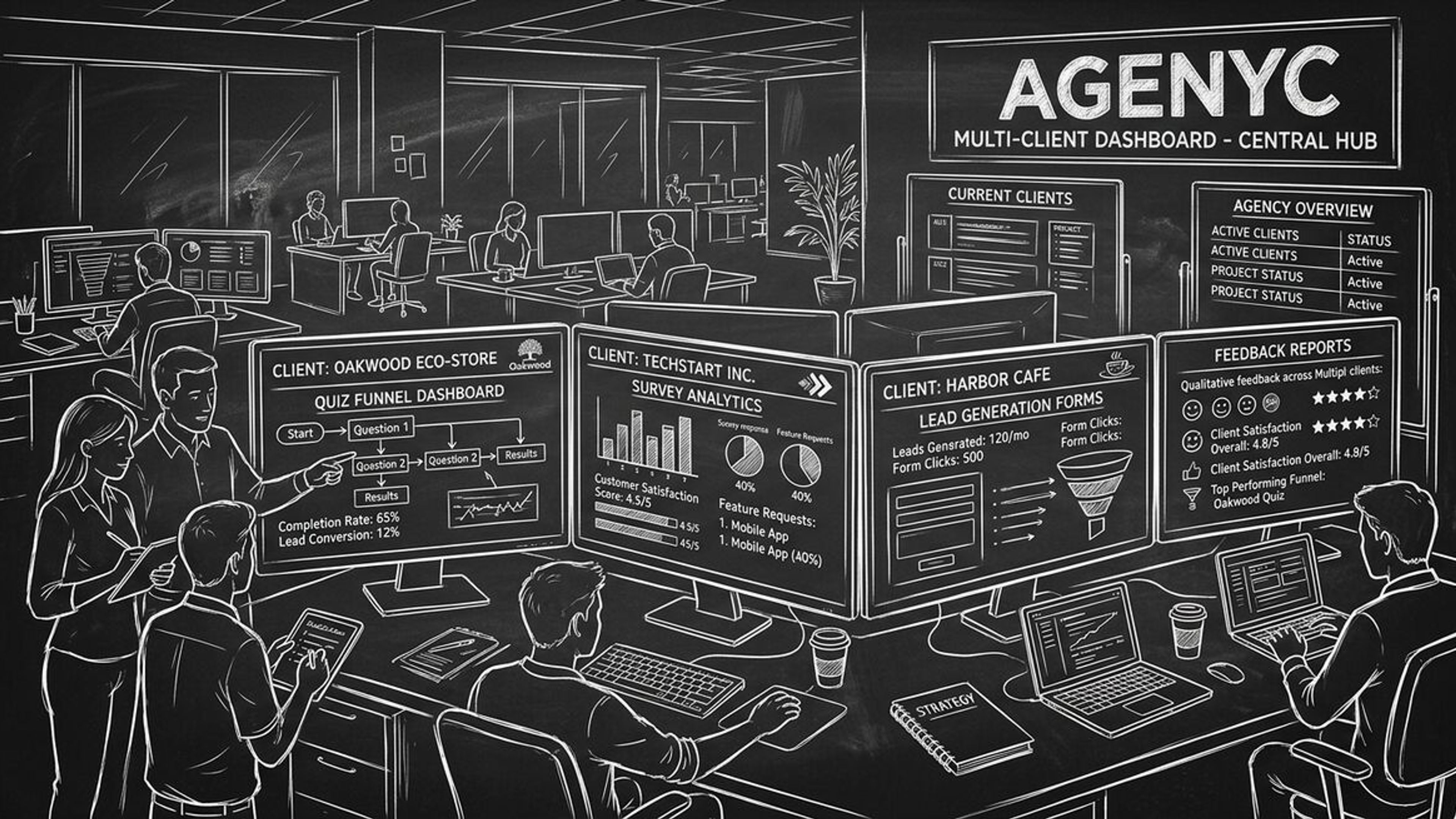 AI tools for marketing agencies showing multi-client form management