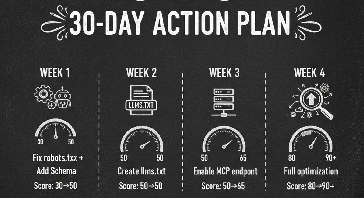 Action plan roadmap to improve AI visibility score