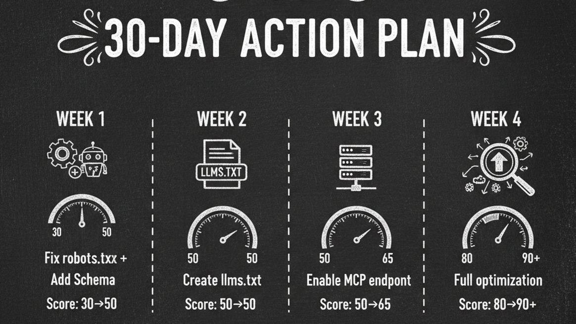 Action plan roadmap to improve AI visibility score