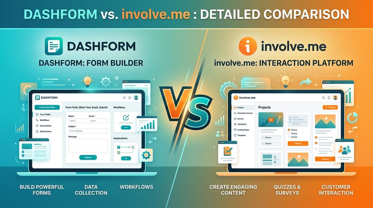 Dashform vs involve.me: Which Form Builder Is Right for You? (2026)