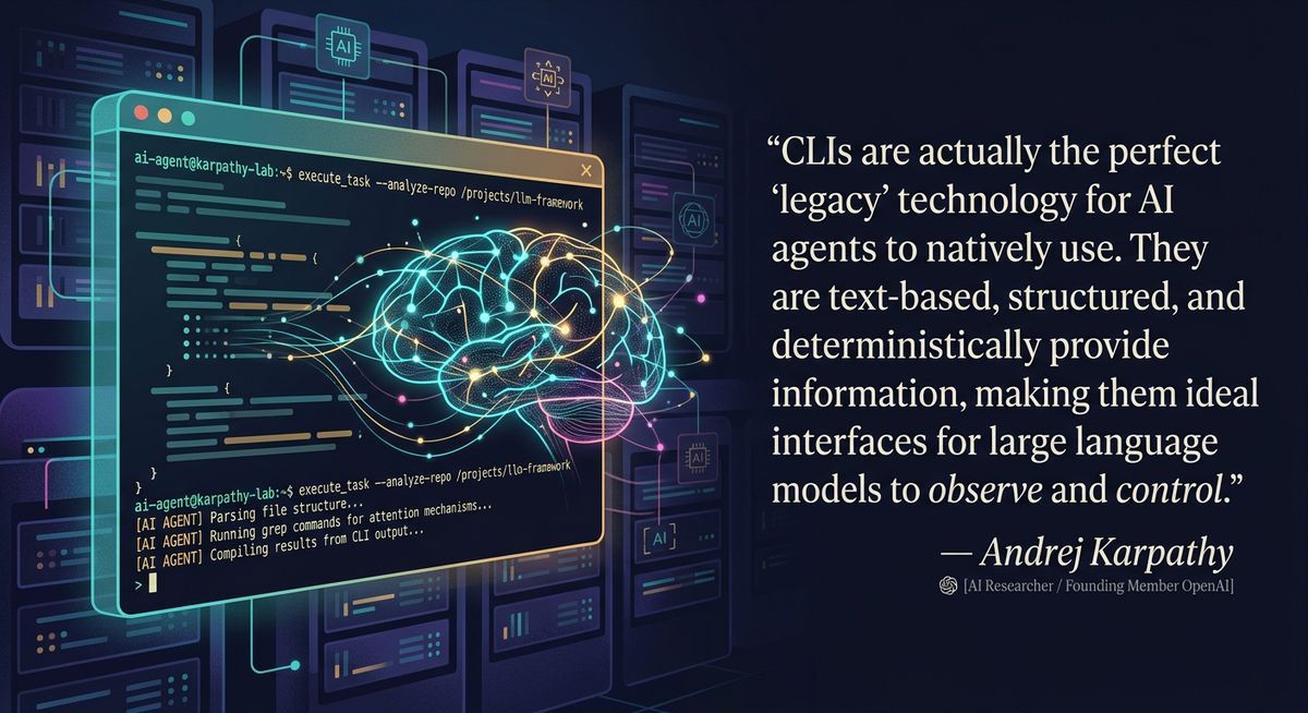 Karpathy's insight: CLIs are agent-native because AI can natively use them