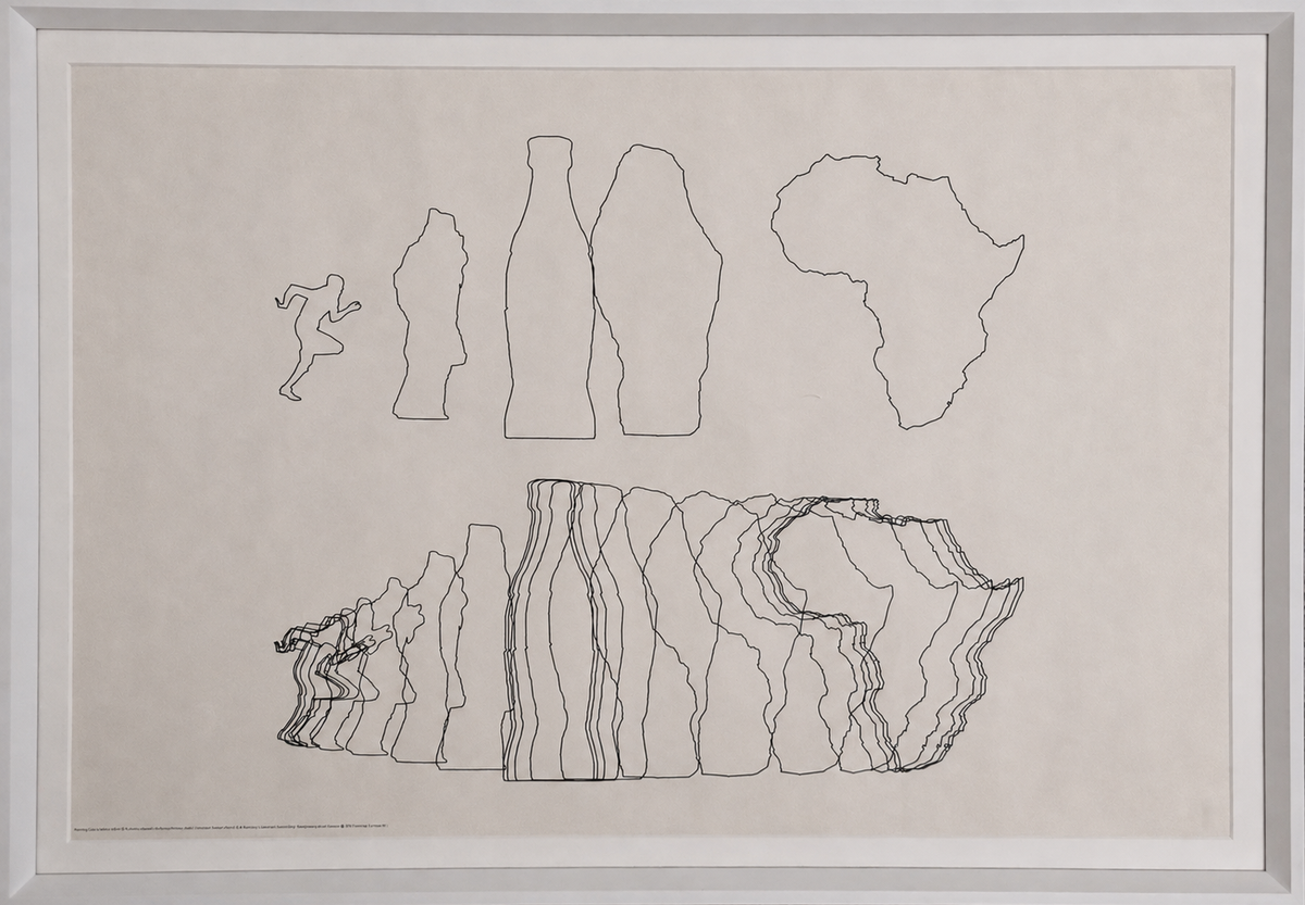 Computer Technique Group (CTG), Running Cola is Africa (1968): two sequences of black contours transform a runner into a Coca-Cola bottle and then Africa.