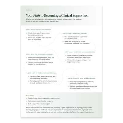 Mental Health Clinician-to-Supervisor Roadmap