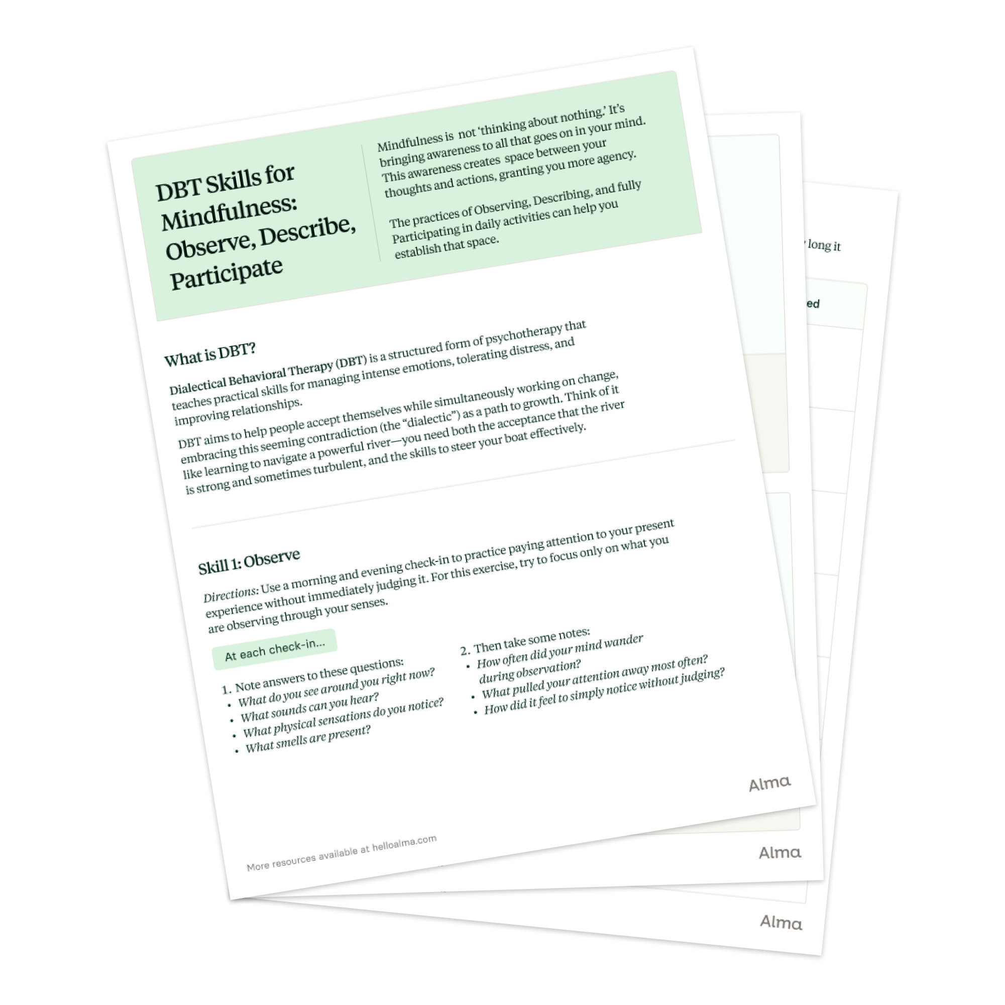 DBT Skills for Mindfulness