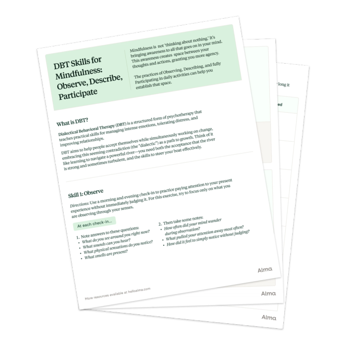 DBT Skills for Mindfulness