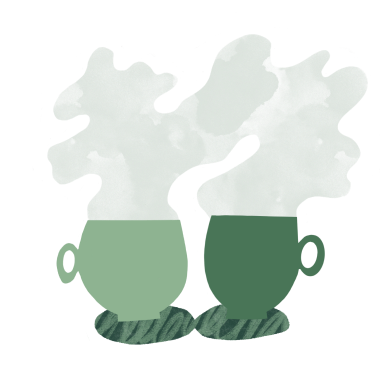 two coffee mugs illustration