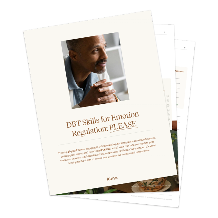 DBT Skills Worksheet for Emotional Regulation: PLEASE pdf cover