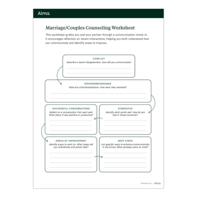 Couples Counseling Worksheet