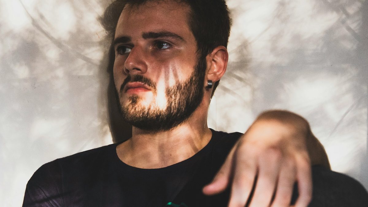 Man wearing black t-shirt