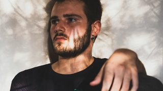 Man wearing black t-shirt