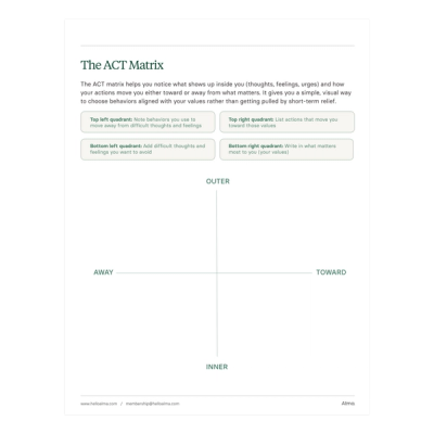 ACT Matrix PDF worksheet
