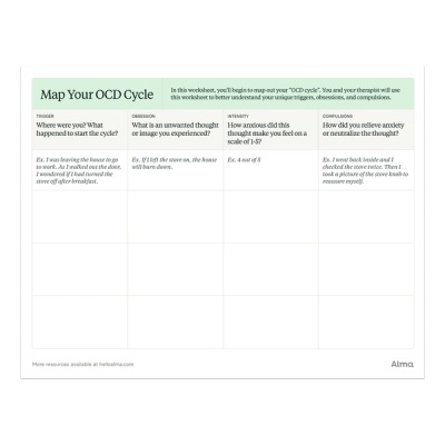 OCD Worksheet: Map Your Cycle