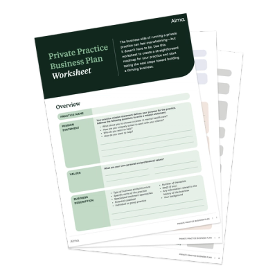 Preview of Private Practice Business Plan Worksheet