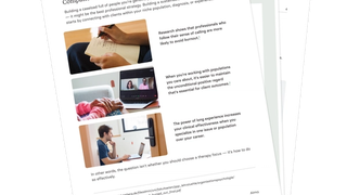 A page from Alma's "Building Your Dream Caseload" clinician guide discussing client compatibility.