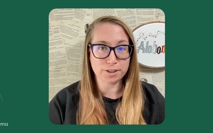 A screenshot from Meagan's video interview with Alma.