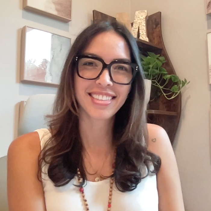 Licensed marriage and family therapist Michelle Chaffardet is shown in her office preparing to record tips for fellow couples therapists on building rapport with clients.