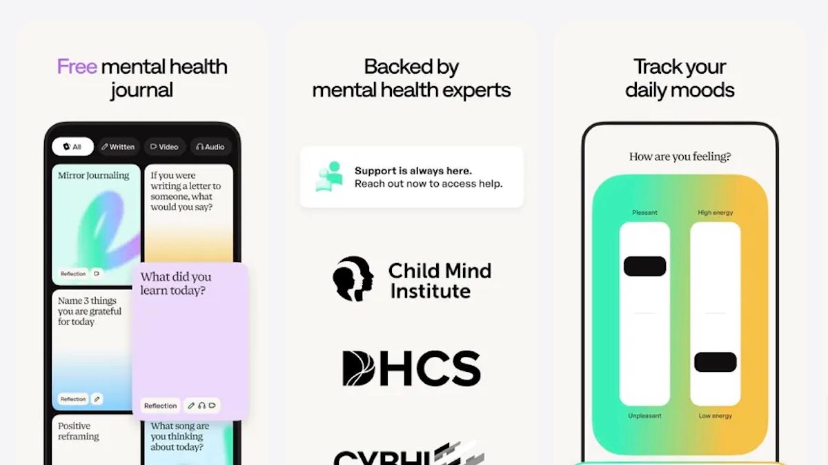Mirror journalling app screenshot