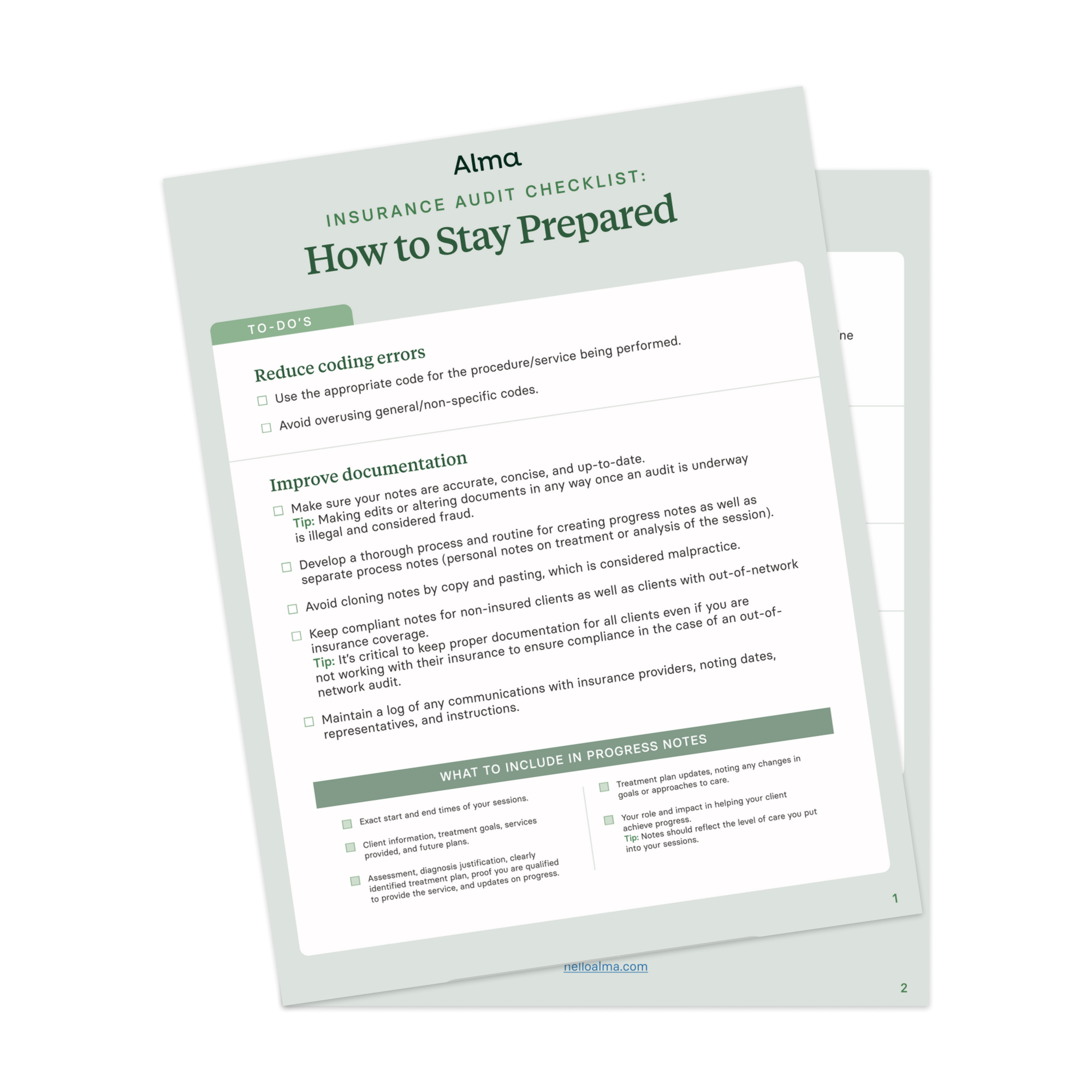 Insurance Audit Checklist