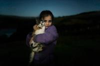 "Esme ‘Pen y Garreg’ and Mittens (portrait in moonlight)" | DER GREIF