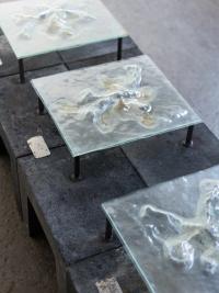 Recycled Greenhouse Glass, Microorganisms, Cyanotype Emulsion, Nutrient Agar, Steel | DER GREIF