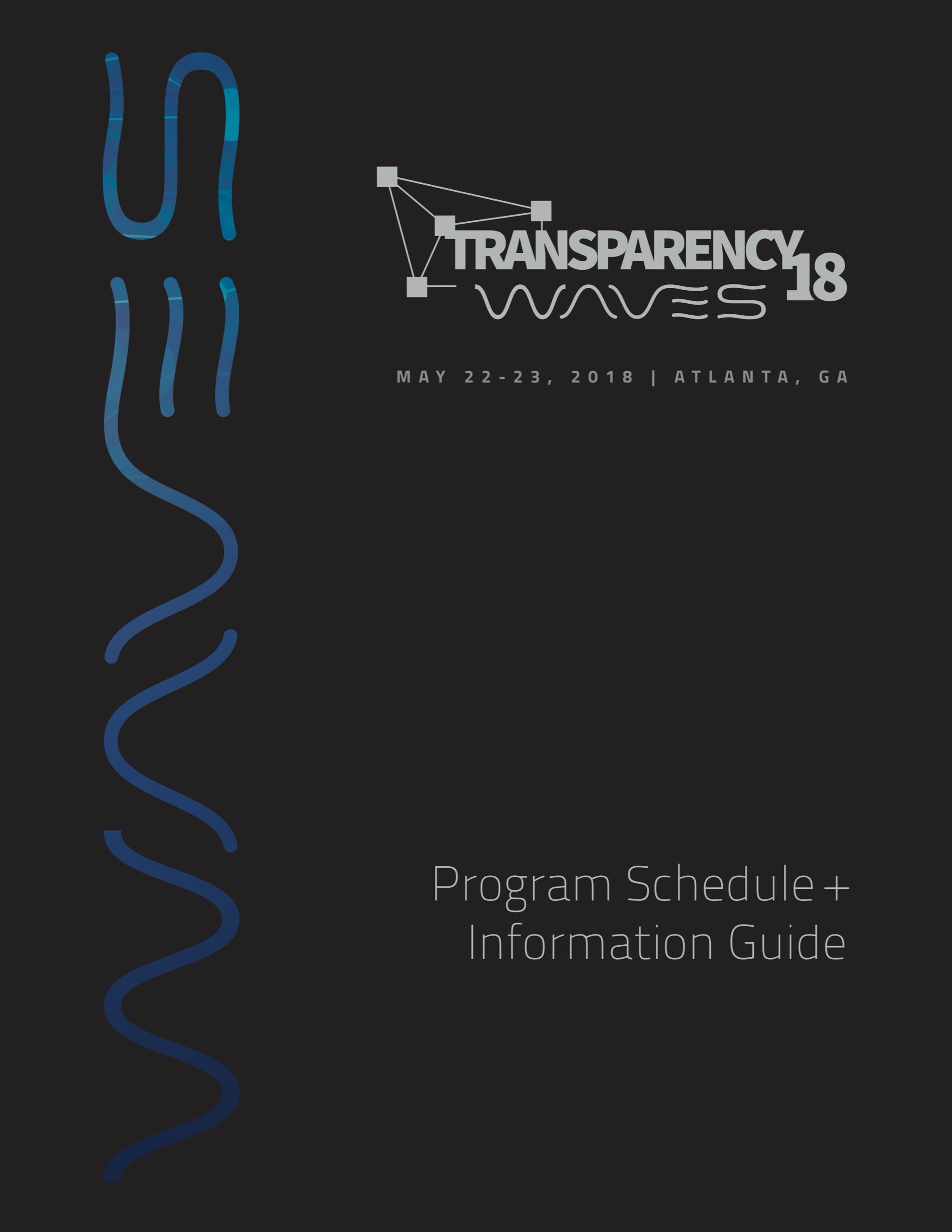 Transparency18 conference brochure spread